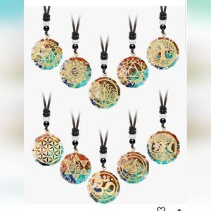 Chakra Necklace Orgonite Necklace Crystal Pendant Necklace Spiral Chakra Healing
